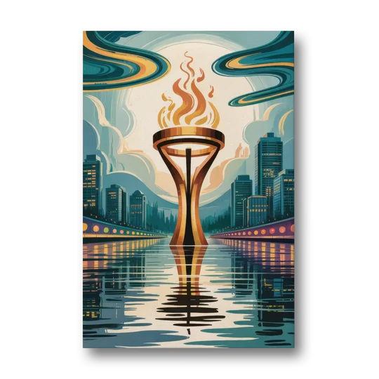 Vancouver Olympic Cauldron - Canvas Wall Art - Front