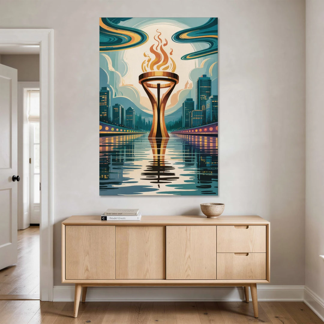 Vancouver Olympic Cauldron - Canvas Wall Art - Coffee Table - 40x60