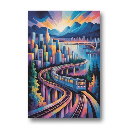 Vancouver SkyTrain - Canvas Wall Art - Front