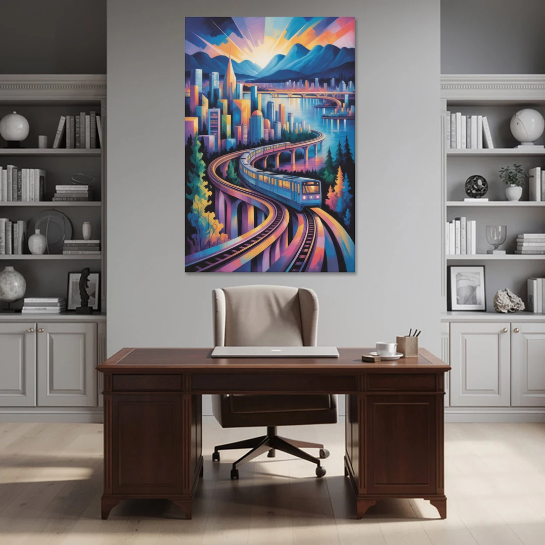 Vancouver SkyTrain - Canvas Wall Art - Office - 40x60