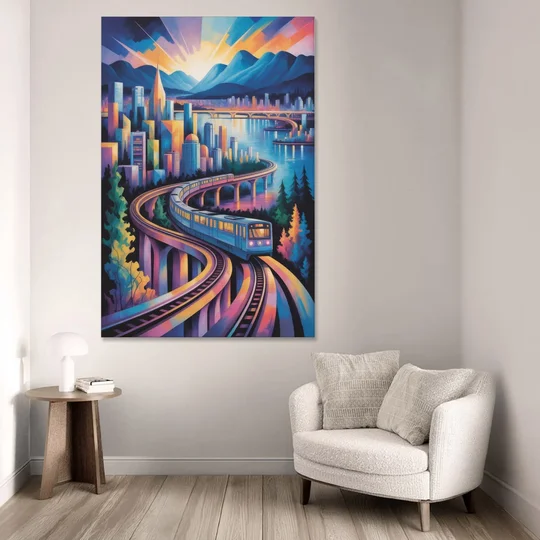 Vancouver SkyTrain - Canvas Wall Art - Sofa - 40x60