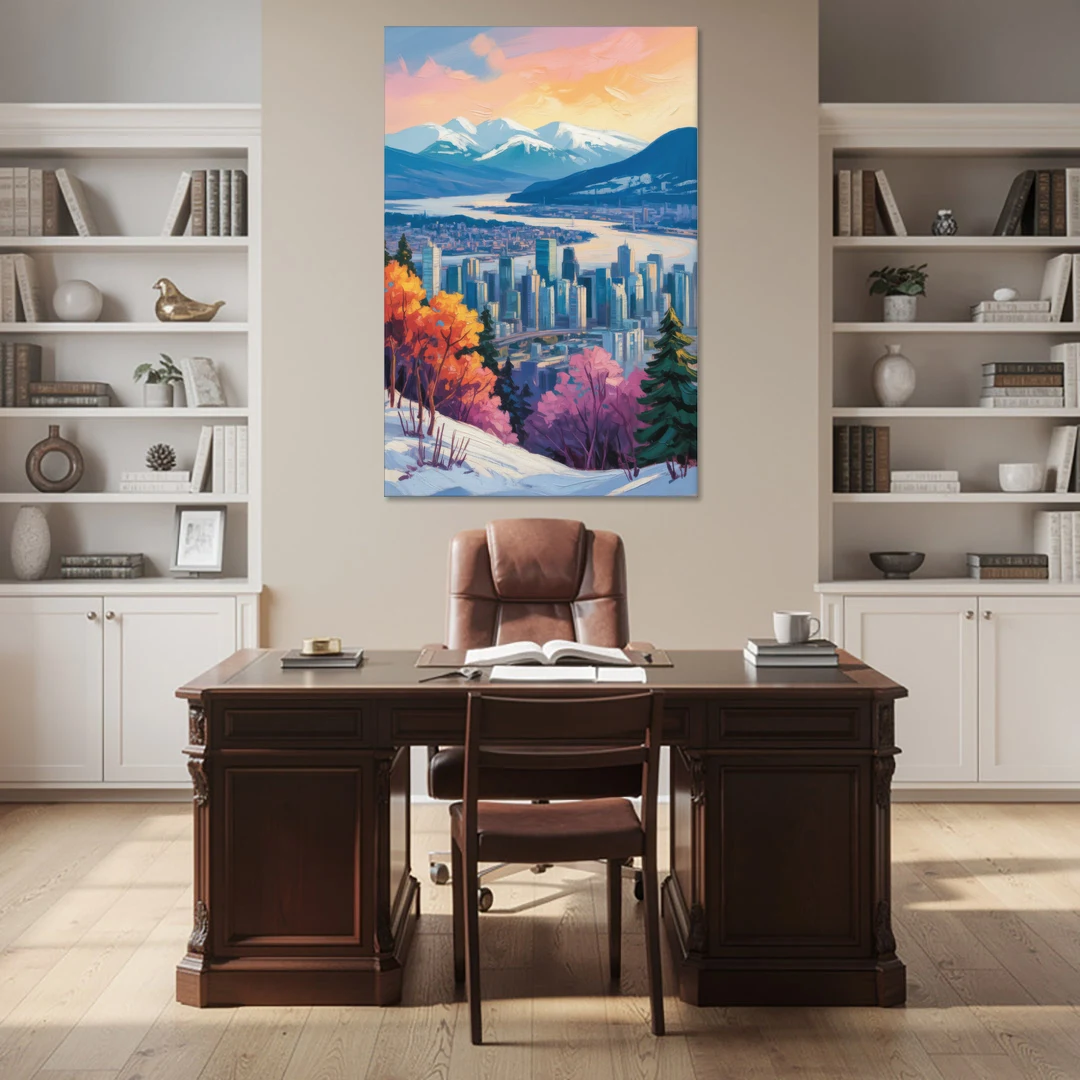Vancouver Snowy Mountains - Canvas Wall Art - Office - 40x60