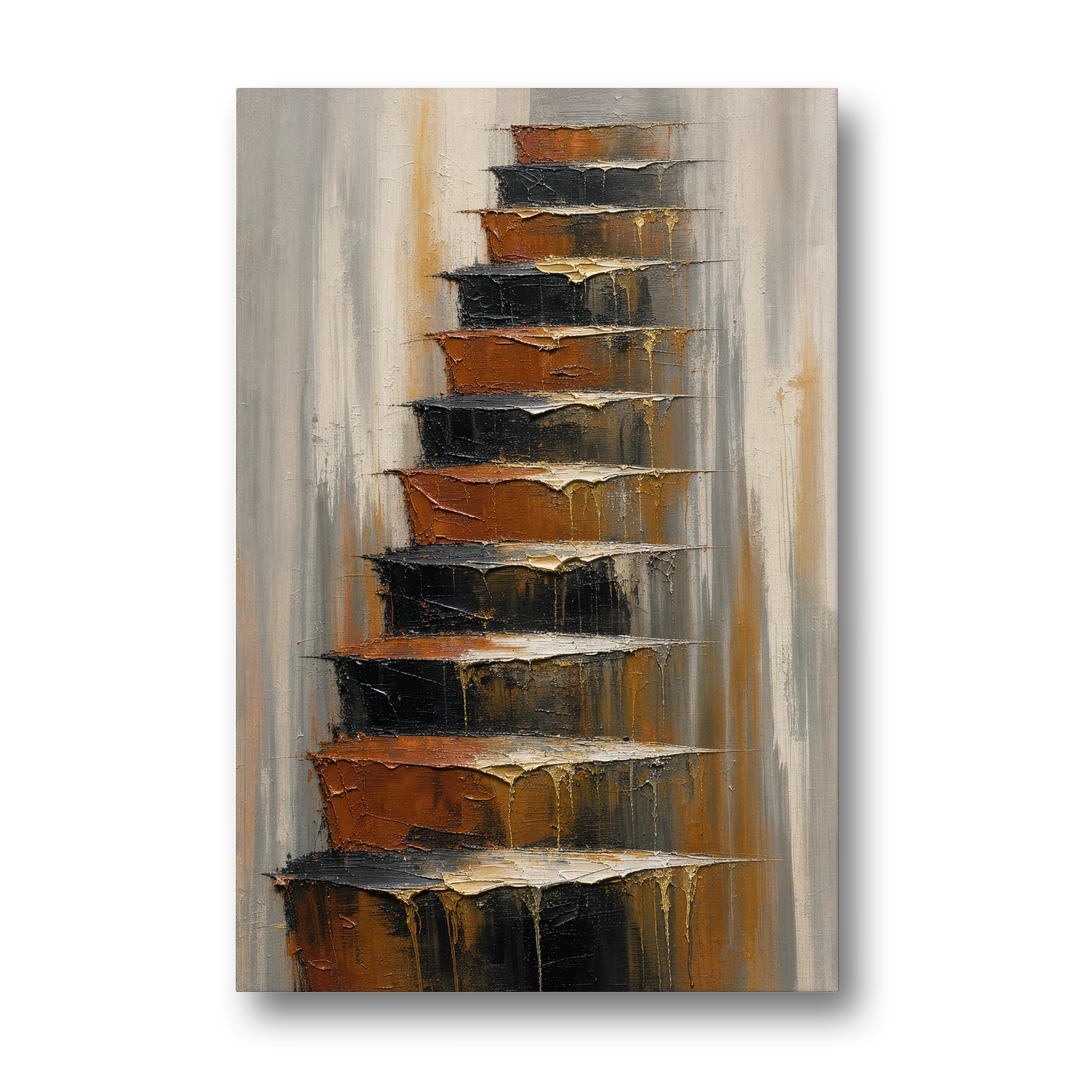 Vertical Canvas Wall Art of Stacked Stone Ledges - Canvas Wall Art - Front