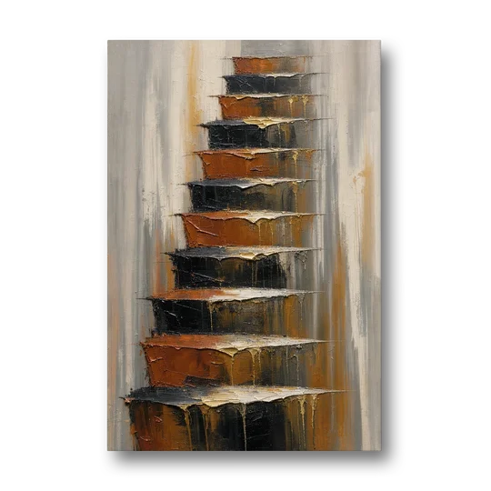 Vertical Canvas Wall Art of Stacked Stone Ledges - Canvas Wall Art - Front