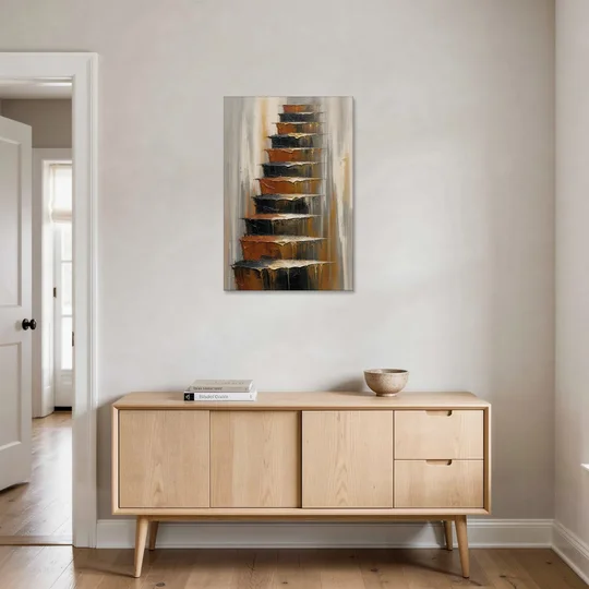 Vertical Canvas Wall Art of Stacked Stone Ledges - Canvas Wall Art - Coffee Table - 24x36