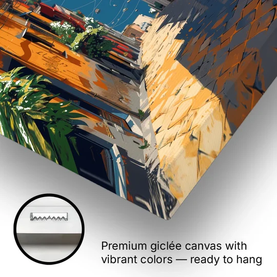 Vesuvius Painting from a Naples Alley - Canvas Wall Art - Gallery Wrap Corner