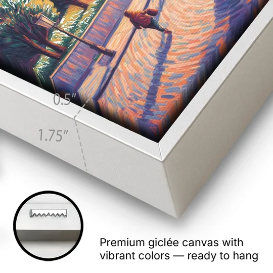 Vilnius Cathedral - White Framed Canvas Wall Art - Gallery Wrap Corner