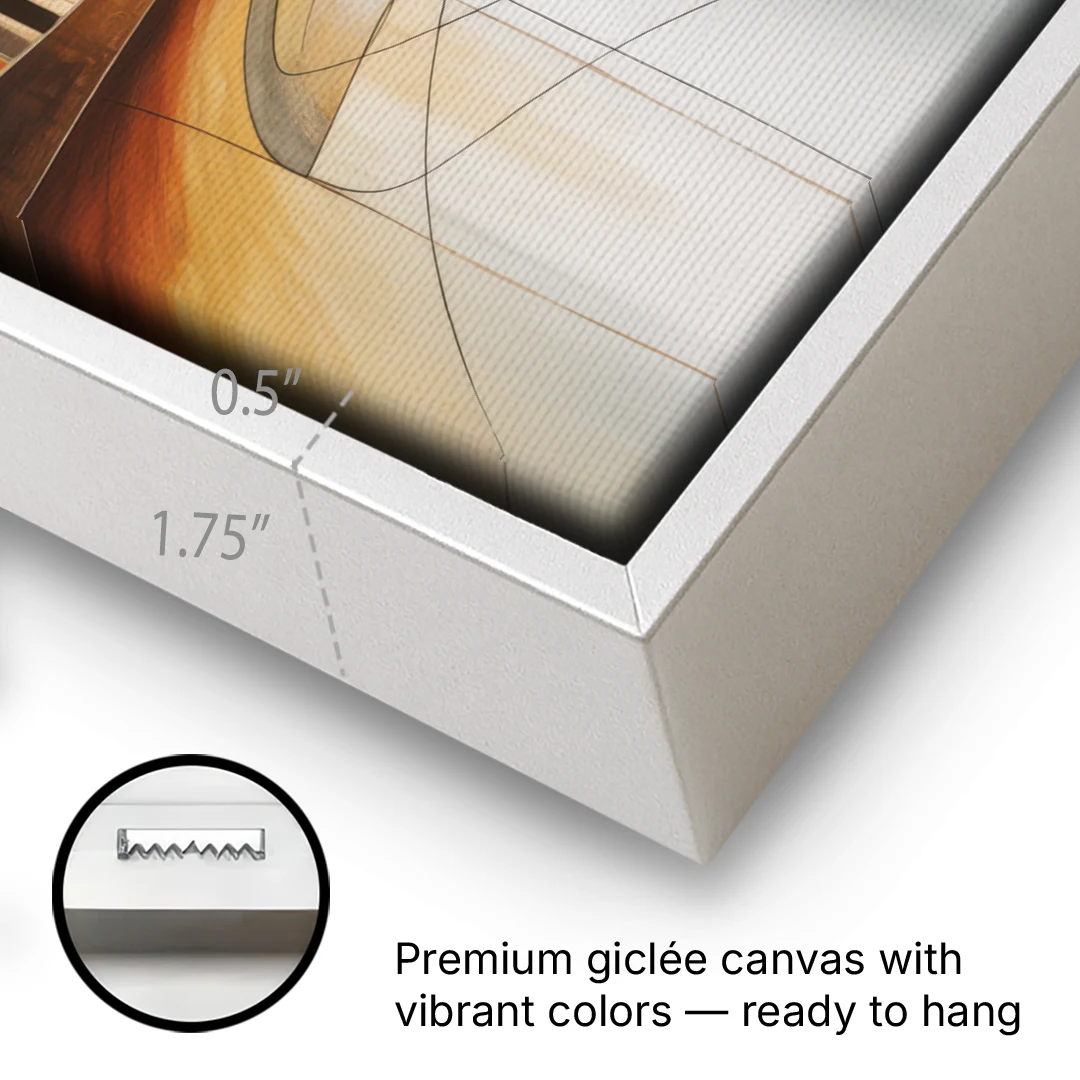 Vilnius Skyline - White Framed Canvas Wall Art - Gallery Wrap Corner