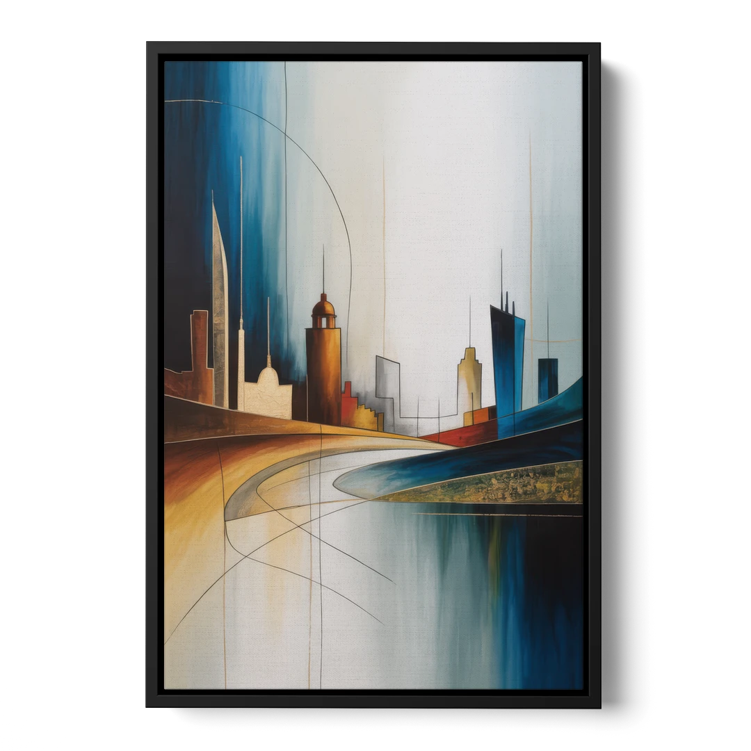 Vilnius Skyline - Black Framed Canvas Wall Art - Front