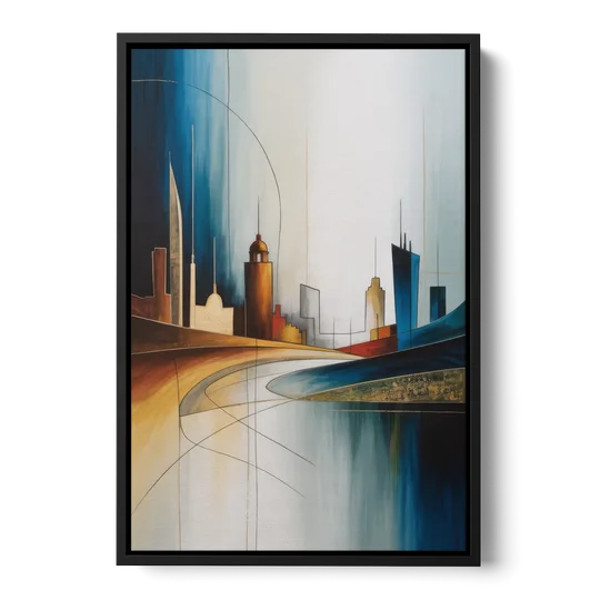 Vilnius Skyline - Black Framed Canvas Wall Art - Front