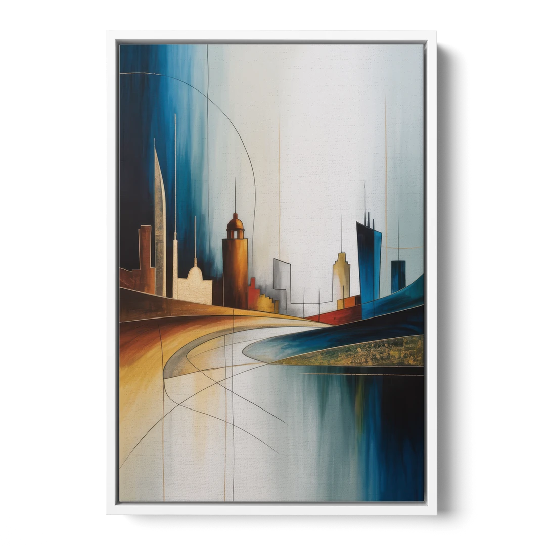 Vilnius Skyline - White Framed Canvas Wall Art - Front