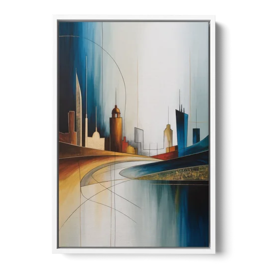 Vilnius Skyline - White Framed Canvas Wall Art - Front