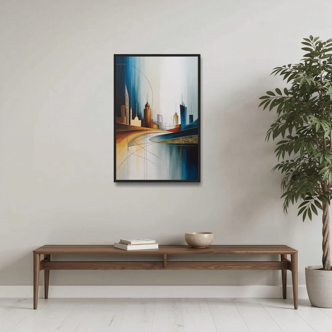 Vilnius Skyline - Black Framed Canvas Wall Art - Coffee Table - 24x36