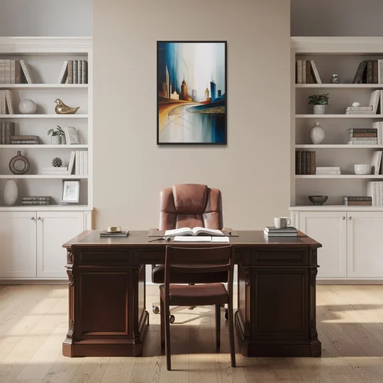 Vilnius Skyline - Black Framed Canvas Wall Art - Office - 24x36