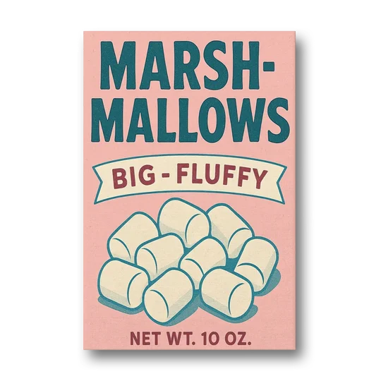 Vintage Big Fluffy Marshmallow - Canvas Wall Art - Front