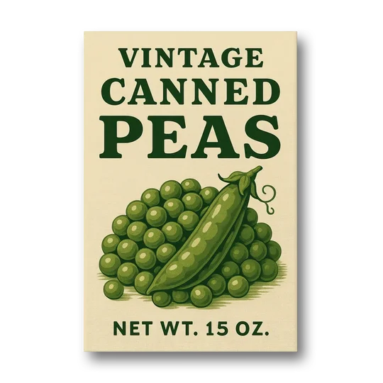 Vintage Canned Peas - Canvas Wall Art - Front