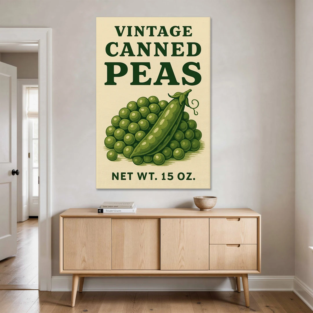 Vintage Canned Peas - Canvas Wall Art - Coffee Table - 40x60