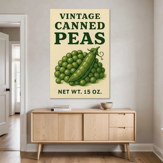 Vintage Canned Peas - Canvas Wall Art - Coffee Table - 40x60