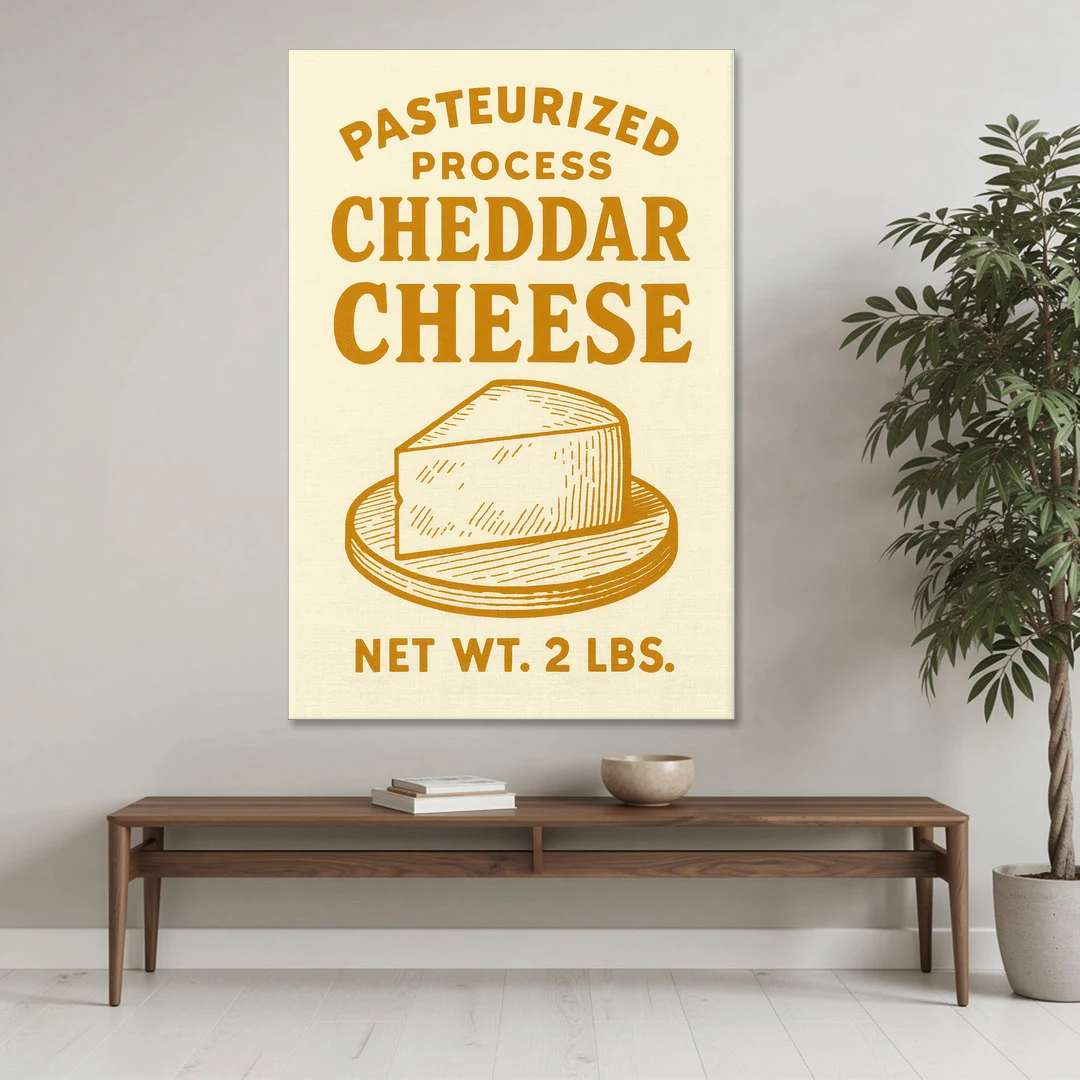 Vintage Cheddar Cheese - Canvas Wall Art - Coffee Table - 40x60