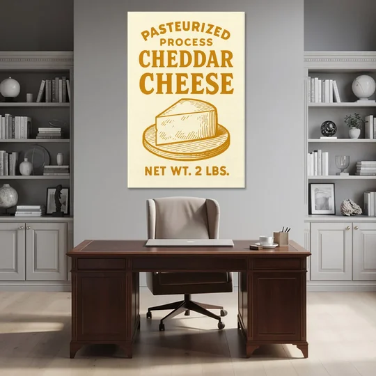 Vintage Cheddar Cheese - Canvas Wall Art - Office - 40x60