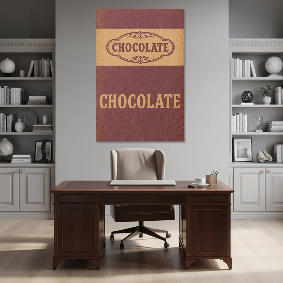 Vintage Chocolate Bar - Canvas Wall Art - Office - 40x60