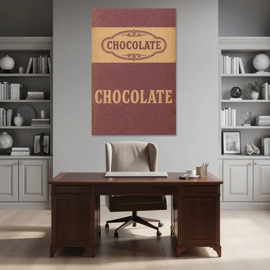 Vintage Chocolate Bar - Canvas Wall Art - Office - 40x60