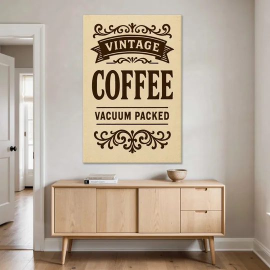 Vintage Coffee Vacuum Packed - Canvas Wall Art - Coffee Table - 40x60
