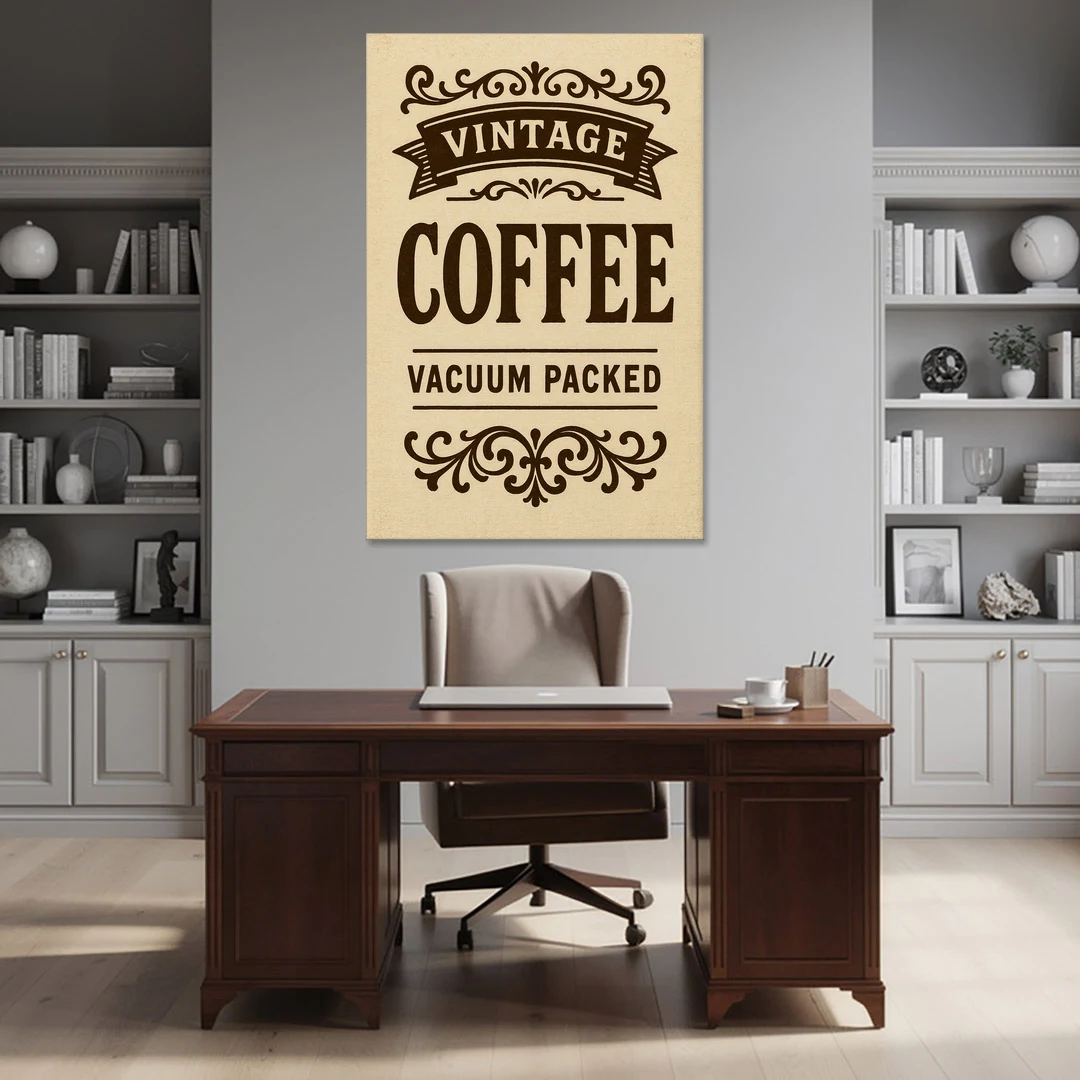 Vintage Coffee Vacuum Packed - Canvas Wall Art - Office - 40x60