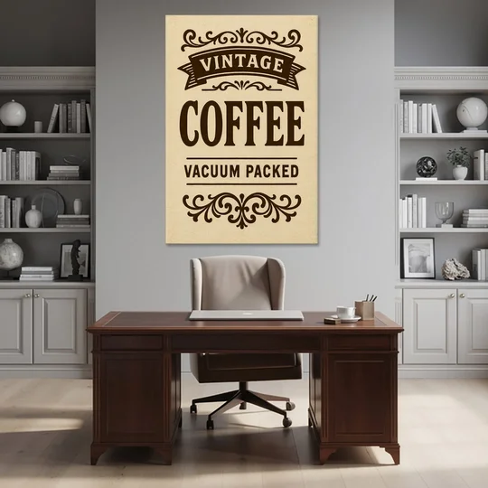 Vintage Coffee Vacuum Packed - Canvas Wall Art - Office - 40x60