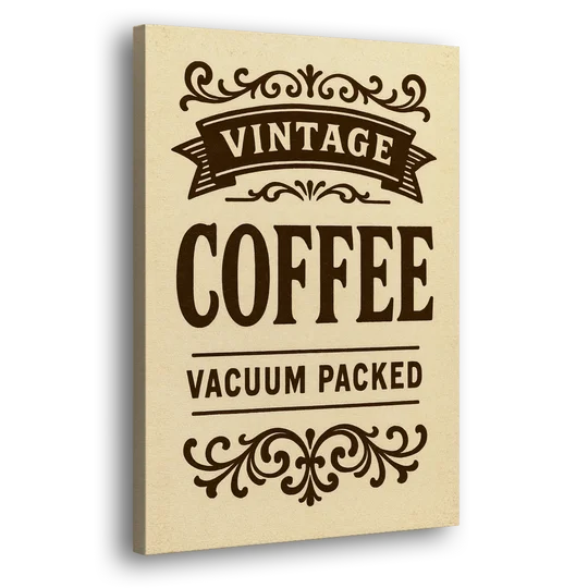 Vintage Coffee Vacuum Packed - Canvas Wall Art - Side