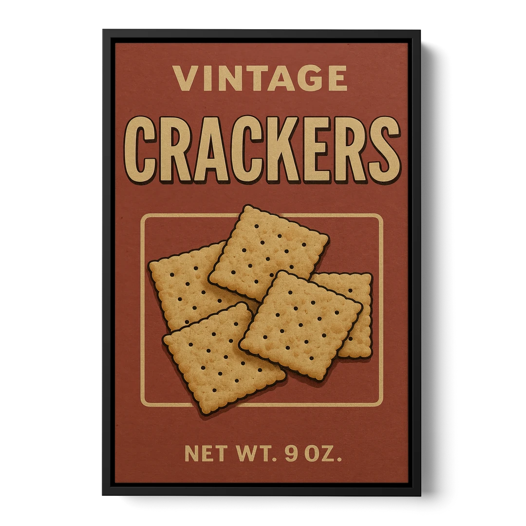 Vintage Crackers - Black Framed Canvas Wall Art - Front