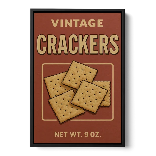 Vintage Crackers - Black Framed Canvas Wall Art - Front
