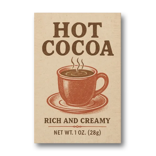 Vintage Creamy Hot Cocoa - Canvas Wall Art - Front