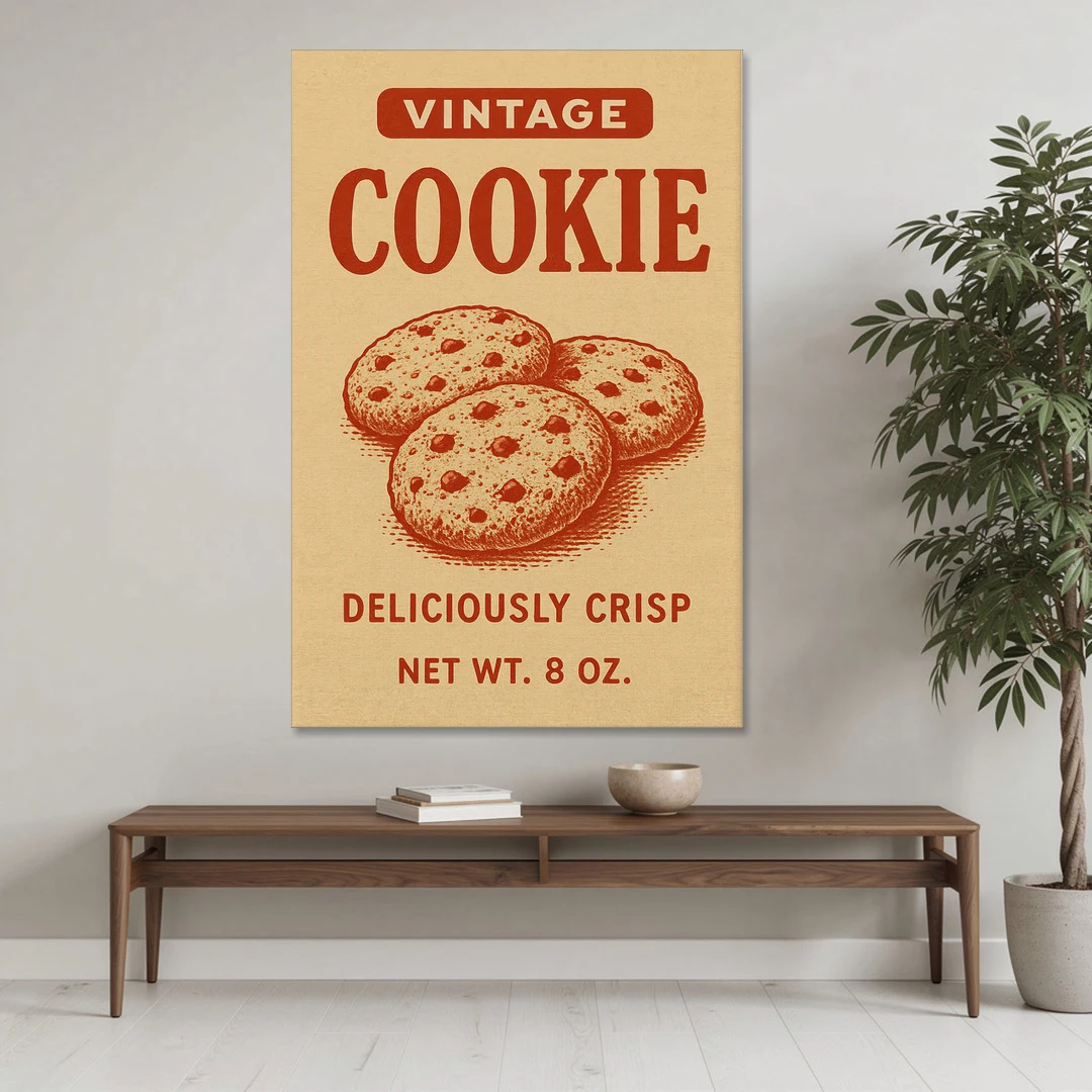 Vintage Deliciously Crisp Cookie - Canvas Wall Art - Coffee Table - 40x60