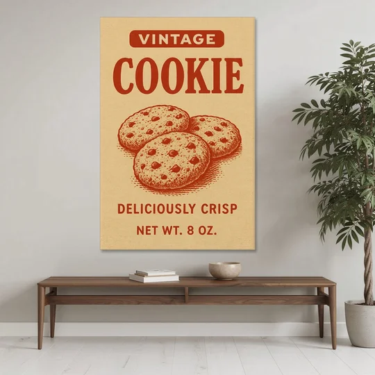Vintage Deliciously Crisp Cookie - Canvas Wall Art - Coffee Table - 40x60
