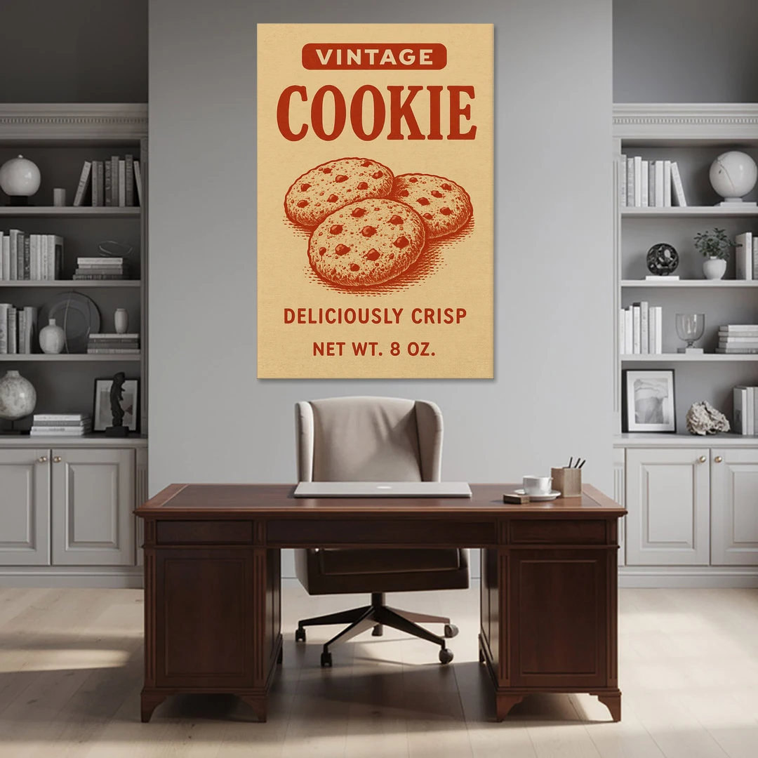 Vintage Deliciously Crisp Cookie - Canvas Wall Art - Office - 40x60