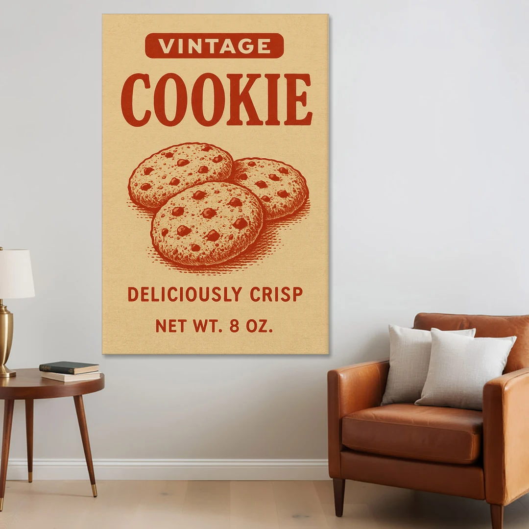 Vintage Deliciously Crisp Cookie - Canvas Wall Art - Sofa - 40x60