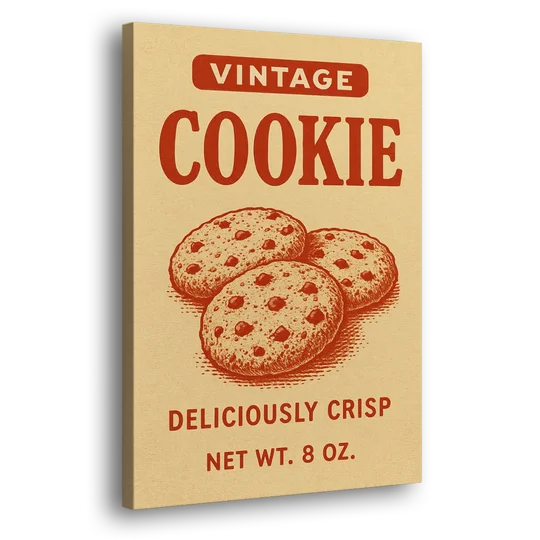 Vintage Deliciously Crisp Cookie - Canvas Wall Art - Side