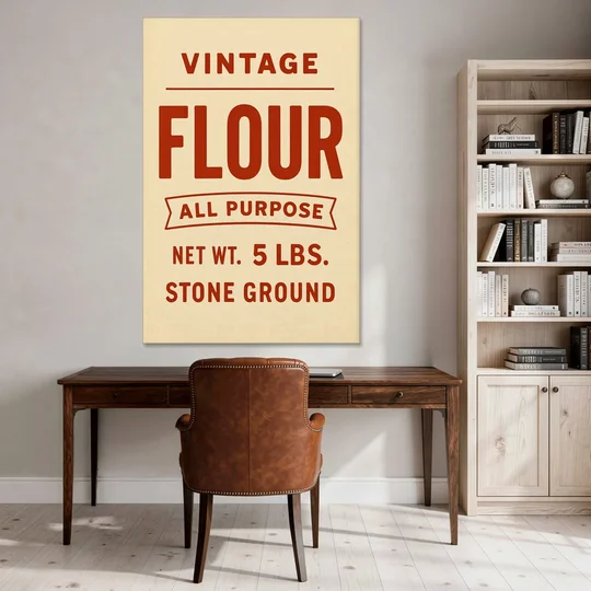 Vintage Flour - Canvas Wall Art - Office - 40x60