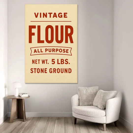 Vintage Flour - Canvas Wall Art - Sofa - 40x60