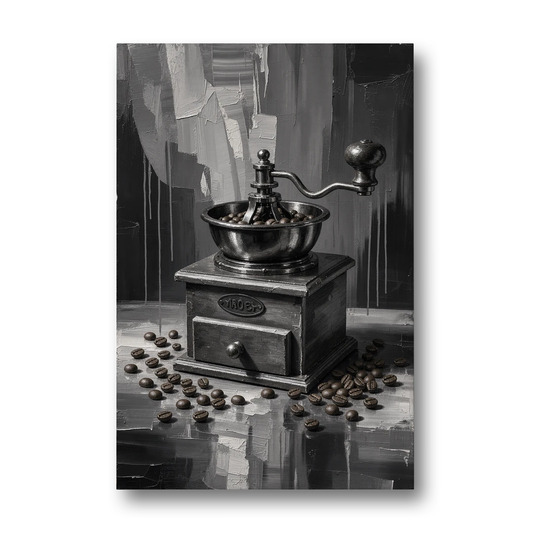 Vintage Hand-Crank Coffee Grinder for the Kitchen - Canvas Wall Art - Front