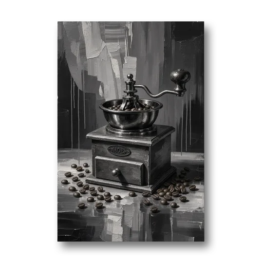Vintage Hand-Crank Coffee Grinder for the Kitchen - Canvas Wall Art - Front