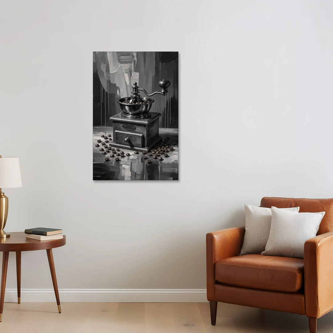 Vintage Hand-Crank Coffee Grinder for the Kitchen - Canvas Wall Art - Sofa - 24x36