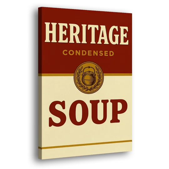 Vintage Heritage Soup - Canvas Wall Art - Side