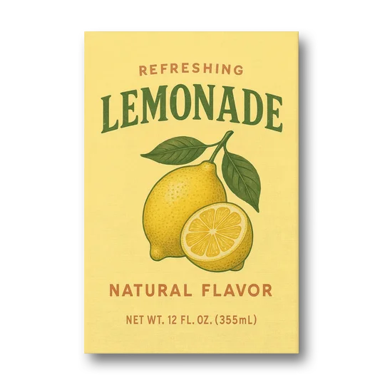 Vintage Natural Lemonade - Canvas Wall Art - Front