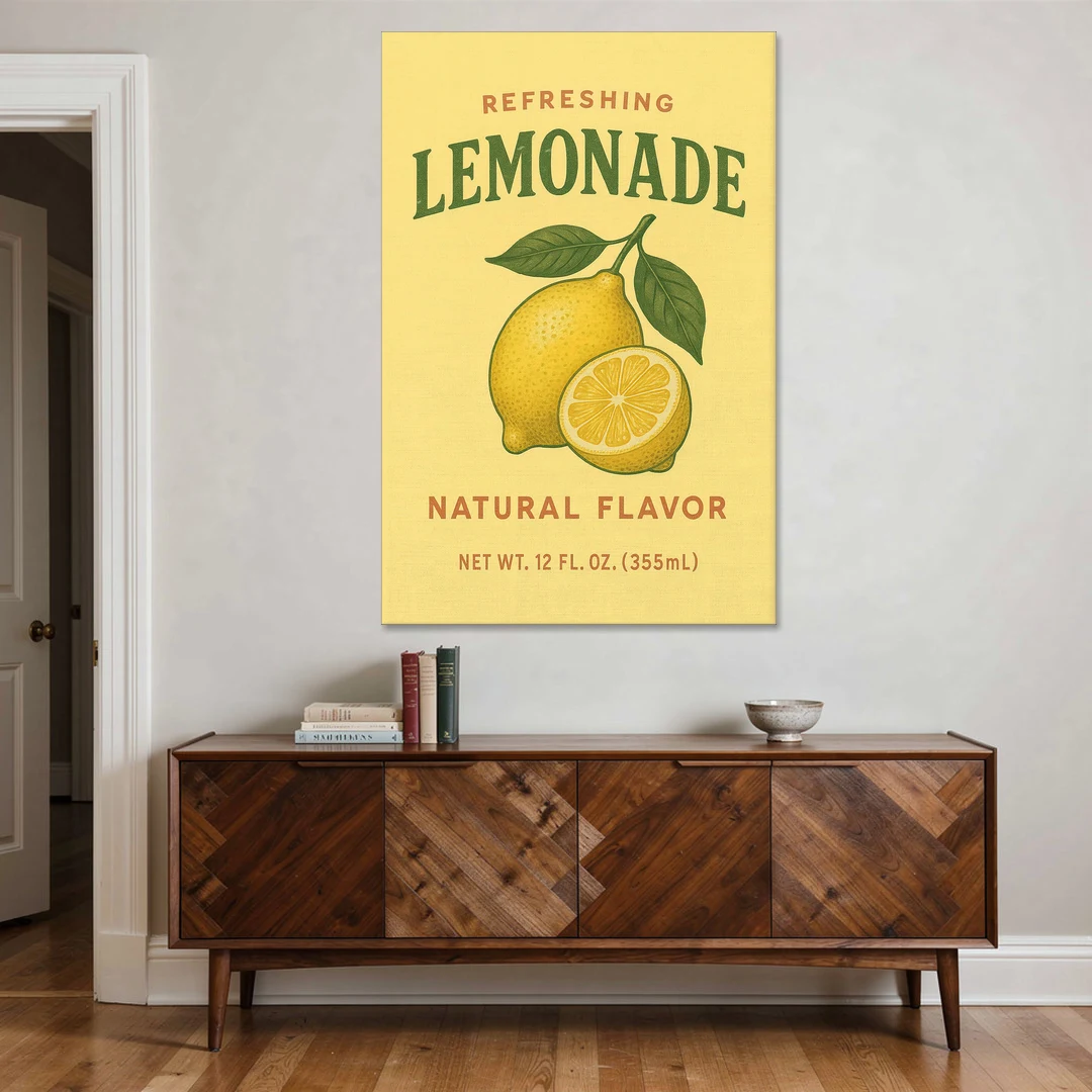 Vintage Natural Lemonade - Canvas Wall Art - Coffee Table - 40x60