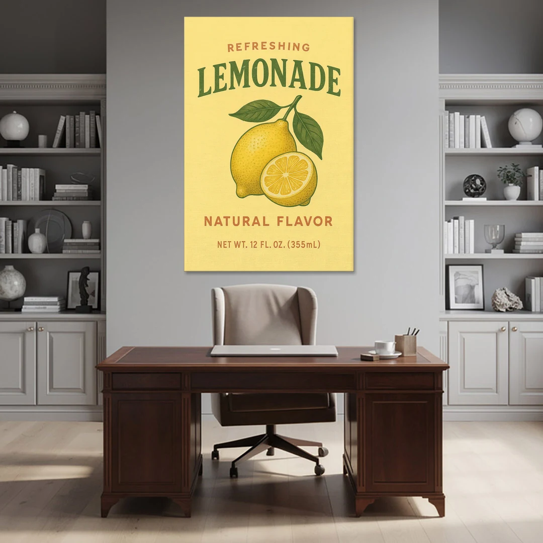 Vintage Natural Lemonade - Canvas Wall Art - Office - 40x60