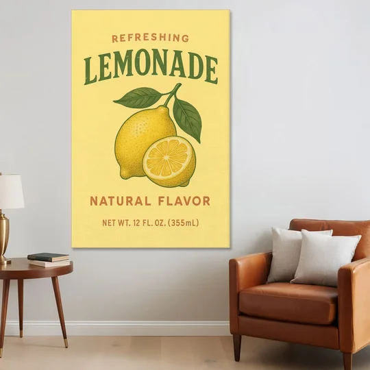 Vintage Natural Lemonade - Canvas Wall Art - Sofa - 40x60