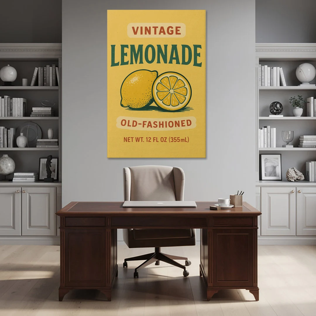 Vintage Old Fashioned Lemonade - Canvas Wall Art - Office - 40x60