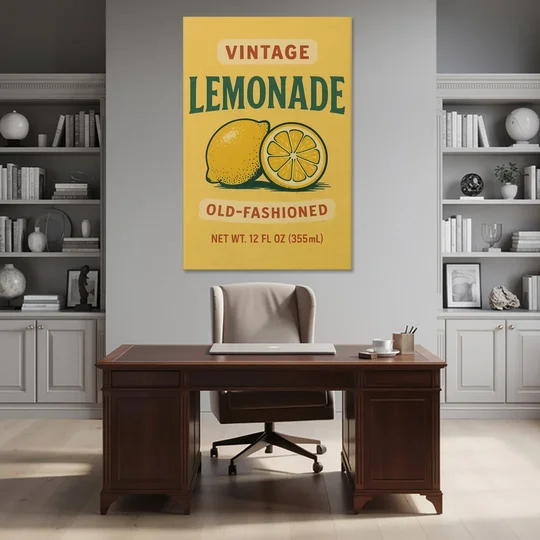 Vintage Old Fashioned Lemonade - Canvas Wall Art - Office - 40x60